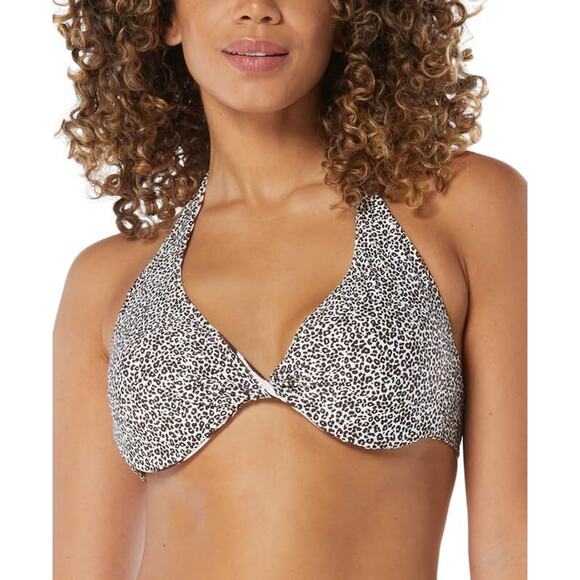 Coco Reef Women's Halter Swim Bikini Top Native Zebra Size 36-38D 14479 - Picture 4 of 6